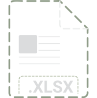 Xlsx File Icon Minsk Dashed Rounded Outline png