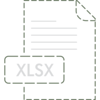 Xlsx File Format Icon Rounded Outline png