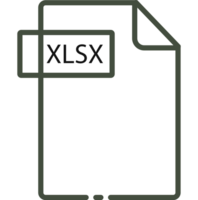 Xlsx File Format Minimal Icon With Black Outline png