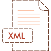 Modern Xml File Format Icon Rounded Dashed Outline png