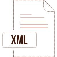 Modern Xml Icon Black Dashed Outline V1 png