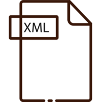 Xml File Format Minimal Icon With Black Outline Design Element png