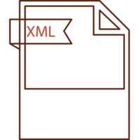 Xml File Format Icon Black Outline And Light Color Text Illustration png