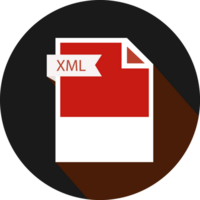 Modern Xml File Format Icon And Black Shadow Circular Shape png