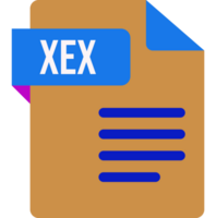 Creative Xex File Icon With Dark Color And Folded Doc Graphic png