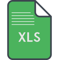 Xls File Icon Fill And Outline Rounded Corners png