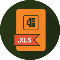 xls Arquivo formato ícone laranja preencher circular forma png