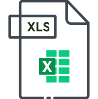 Xls File Format Minimal Icon With Black Outline png