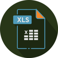 xls Arquivo formato mínimo ícone com círculo lado de fora png