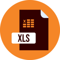 xls Arquivo formato ícone preenchidas com círculo png