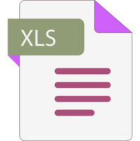 Modern Xls File Icon With Folded Style Document png