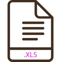 xls Arquivo mínimo ícone com símbolo Projeto elemento png
