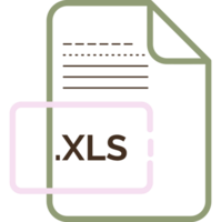 Xls File Extension Icon Little Dot And Color Fill Design Element png