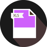 Modern Xls File Format Icon And Black Shadow Circular Shape png