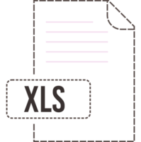 Creative Xls File Format Icon Dashed Outline Graphic png