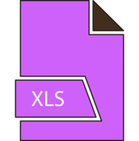 Xls File Format Icon In Shapes 2 Colors And Side Contour Art png