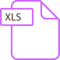 Modern Xls File Format Icon Rounded Shapes Outline png
