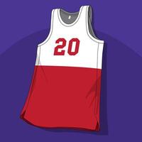 Red and white color combination of basketball jersey uniform template vector