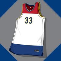 Three color combination basketball jersey design template vector