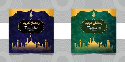 Ramadan Sale Square Banner Promotion Template. Suitable for Web Promotion and Social Media Template Post for Ramadan Kareem Greeting Card, Event, and etc. vector