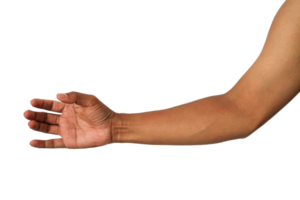 Brown Hand Reaching, Isolated On Transparent Backgrounds Or Surfaces. High Quality Close up Image png