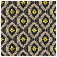 A pattern of diamond shapes in black and beige, featuring yellow fish motifs and abstract, textured lines, it could be used as a wallpaper, fabric design, or other decorative element vector