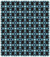 Seamless pattern featuring intertwined shapes in shades of blue and white against a black background, creating a modern geometric design. vector