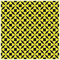 A geometric pattern alternating yellow and black shapes, creating an intriguing tessellated design, it could be used as a wallpaper, fabric design, curtain, pillow, or other decorative elements vector