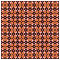 A geometric pattern featuring interlocking floral shapes in orange, pink, and black, creating a lively textile design. vector