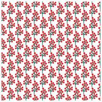 A decorative repeat print pattern of vibrant red berry clusters with green leaves on a white background, creating a cheerful botanical design, It could be used as a wallpaper, fabric design, curtain vector