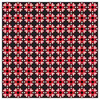A patterned grid of circular designs featuring red, white, and black elements resembling a stylized Union Jack on a black background. vector