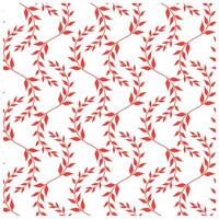 Red floral vines with leaves for a seamless pattern on a white background, creating a fresh, modern design, it could be used as a wallpaper, fabric design, curtain, pillow or other decorative elements vector