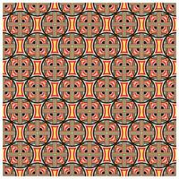 Geometric pattern of interlocking circles featuring red, black, and beige stripes creating a vibrant, rhythmic design, The bold colors and geometric shapes give the pattern a modern and stylish feel vector