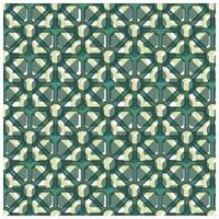 Geometric pattern featuring interlocking squares and circles in muted greens and cream, creating a textured, repetitive design. vector