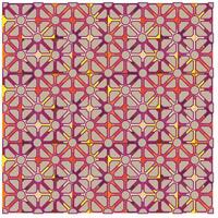 Colorful geometric pattern featuring circular and square shapes in shades of orange, pink, and purple, forming a captivating mosaic design. vector