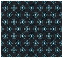A repeating pattern of blue floral designs on a dark background, featuring layered petals and intricate details, The bold colors and geometric shapes give the pattern a modern and stylish feel vector