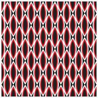 A geometric pattern featuring repeated red and black ovals outlined in white, creating a striking visual texture. vector