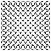 Seamless black and white pattern featuring abstract shapes, including diamonds and floral motifs, on a light background. vector