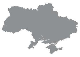 Map outline of Ukraine highlighting waterways in a simplified gray design with no labels or details vector