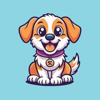 Adorable Cheerful Puppy Mascot Character with Vibrant Art vector