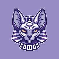 Adorable Sphinx Cat Head Mascot for Graphic Designs and Illustrations vector