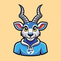 Addax Mascot Illustration Isolated on White Background vector