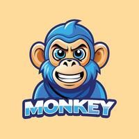 Illustration of a Cute Cartoon Monkey Mascot in a Stylized Design vector