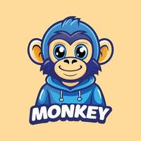 Adorable Cartoon Monkey Mascot Character with a Winning Smile and a Cheeky Wink vector