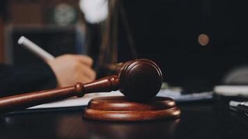 A judge's gavel on a desk video