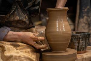 A potter making a vase photo