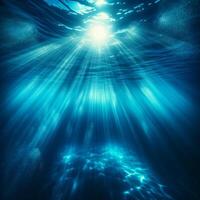 Sunlight Filtering Through Underwater Scene photo