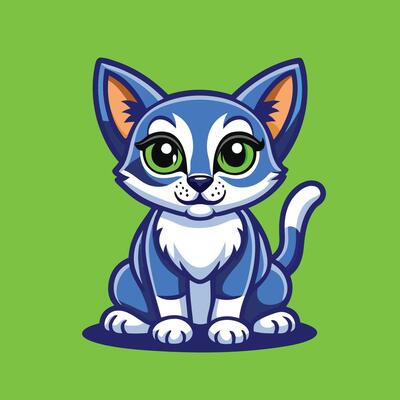 Intricate Illustration of an Abyssinian Cat Mascot on a White Background