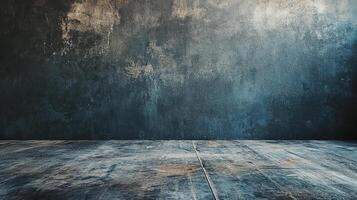 Moody texture background with a dark, aged wall and floor. Perfect for adding depth and atmosphere to any design project. photo