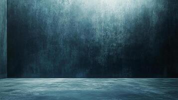 A dimly lit, textured room with a weathered wall and floor, evoking a sense of mystery and age. Great background for display or text photo